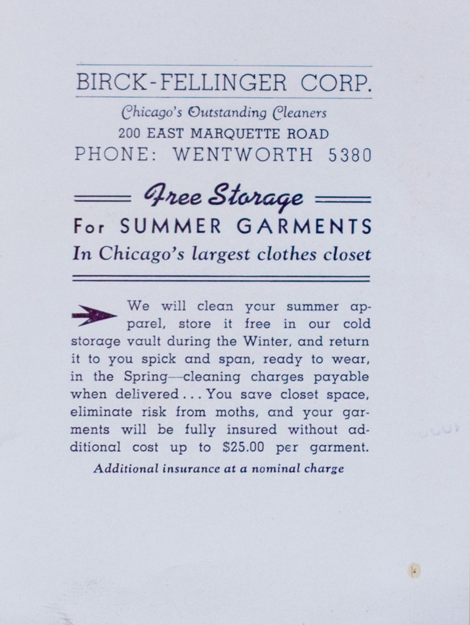 Birck-Fellinger Corp., Chicago