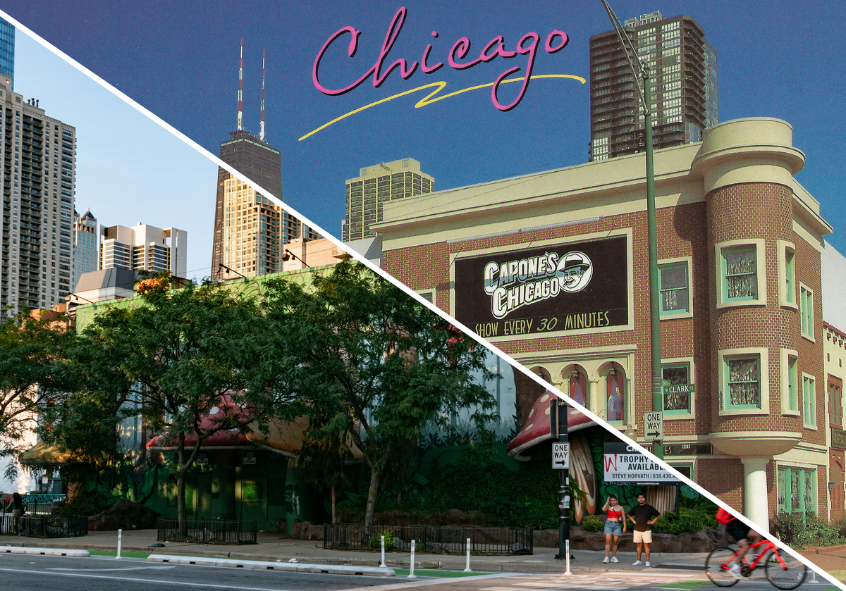 Merged image of the postcard and photo