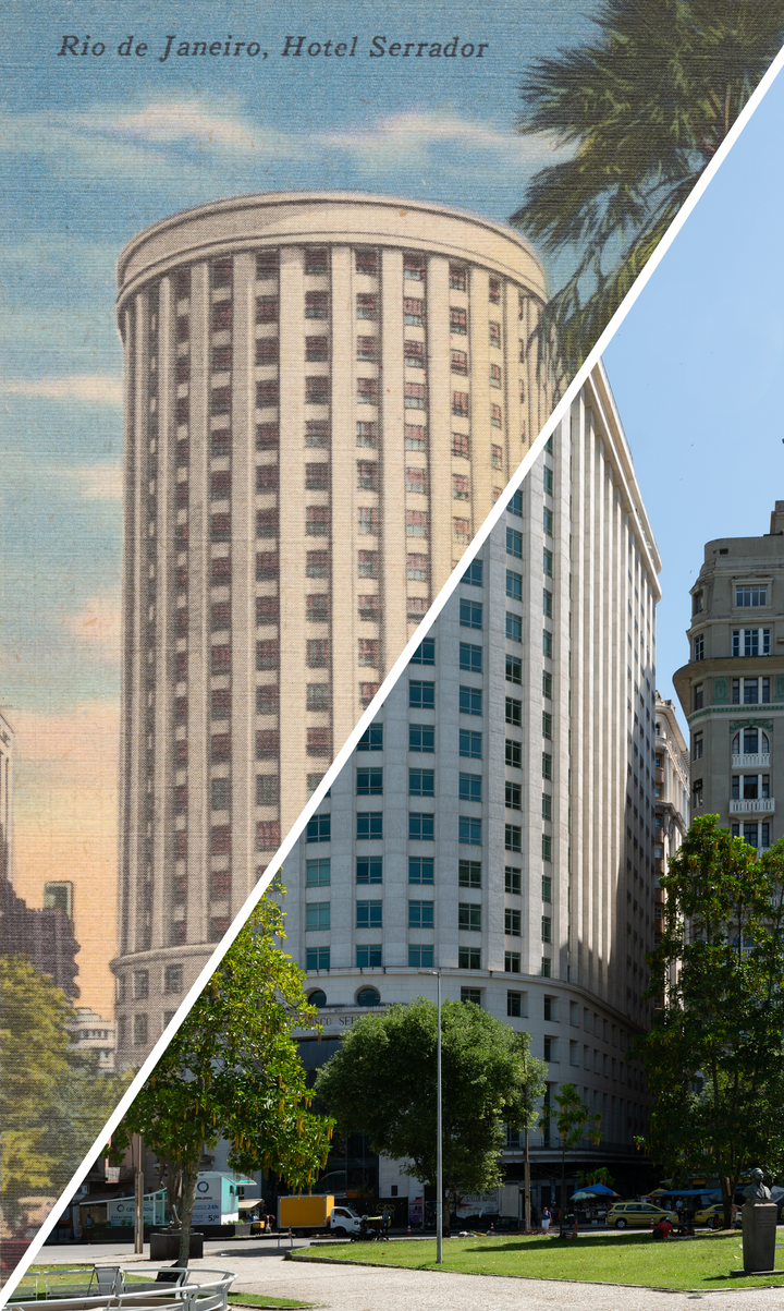 Merged image of the postcard and photo