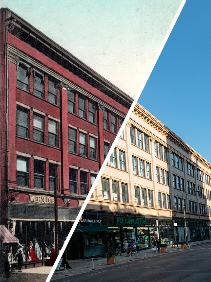 Merged image of the postcard and photo.