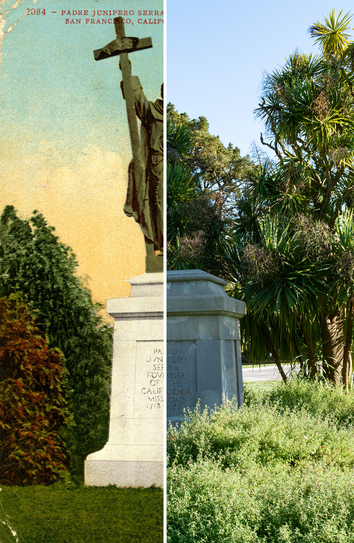 Merged image of the postcard and photo