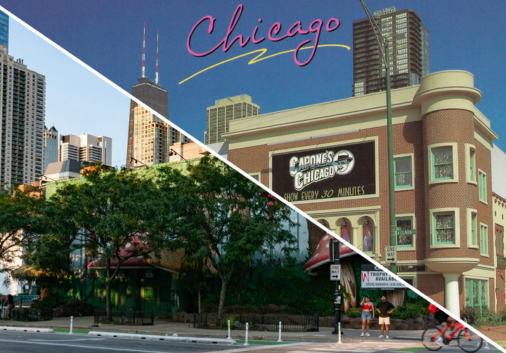 Merged image of the postcard and photo